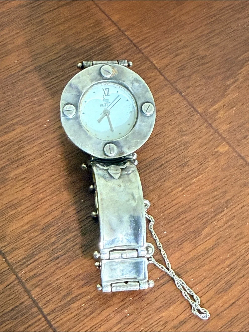 Shablool Sterling Silver 925 Women's Watch Hammered Artisan Spiral Working